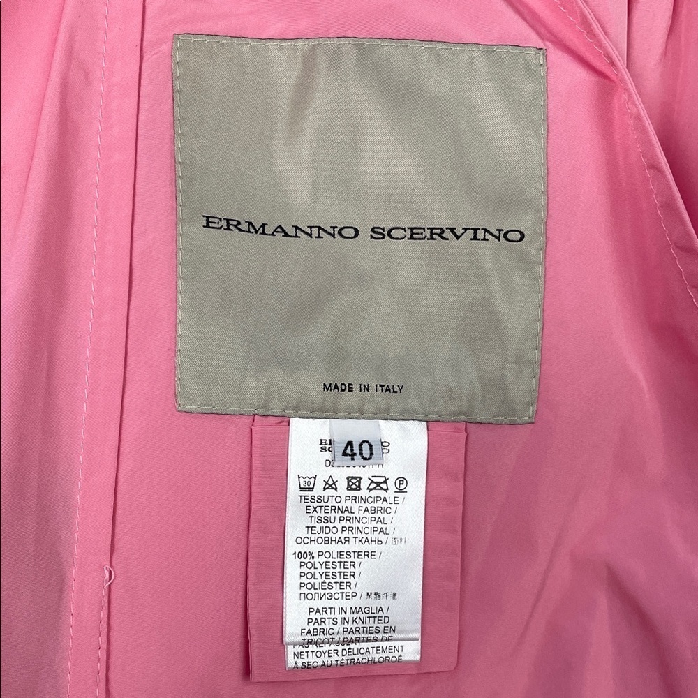 Nwt Ermanno Scervino Pink Full Zip Parka Jacket Windbreaker Sz 40 — image 8 of 8